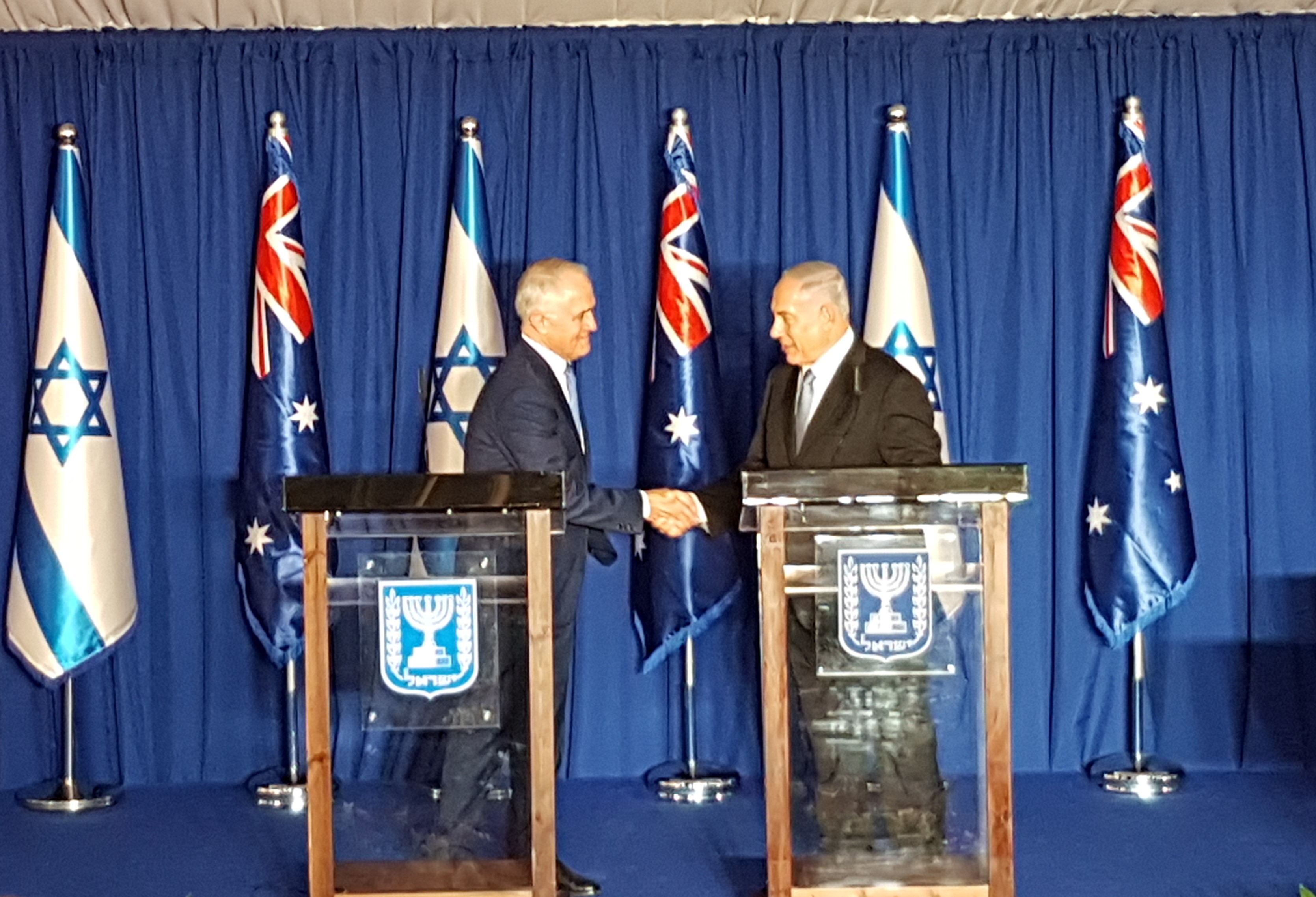 PM Netanyahu and his Wife Sara Welcome Australian PM Malcolm Turnbull and his Wife Lucy in an Official Ceremony 